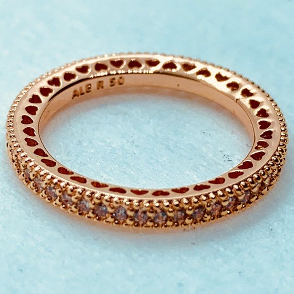 Hearts of Pandora Rose Gold Ring 190963 - Picture 1 of 5